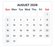 District School Academic Calendar for Fall River Elementary for August 2026