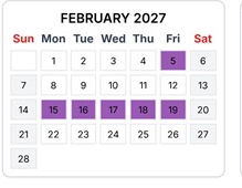 District School Academic Calendar for Fall River Elementary for February 2027