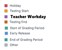 District School Academic Calendar Legend for Fall River Elementary