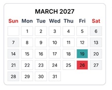 District School Academic Calendar for Fall River Elementary for March 2027