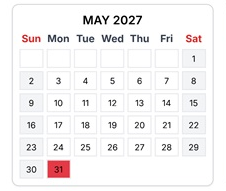 District School Academic Calendar for Fall River Elementary for May 2027