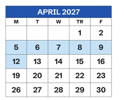 District School Academic Calendar for Danese Elementary for April 2027