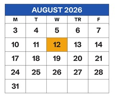 District School Academic Calendar for Danese Elementary for August 2026