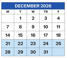 District School Academic Calendar for Danese Elementary for December 2026