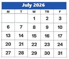 District School Academic Calendar for Danese Elementary for July 2026