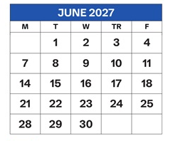 District School Academic Calendar for Danese Elementary for June 2027