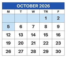 District School Academic Calendar for Danese Elementary for October 2026
