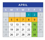 District School Academic Calendar for Camelot Elementary School for April 2027
