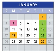 District School Academic Calendar for Camelot Elementary School for January 2027