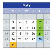 District School Academic Calendar for Camelot Elementary School for May 2027