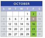 District School Academic Calendar for Camelot Elementary School for October 2026