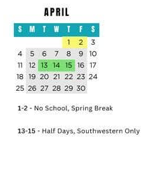 District School Academic Calendar for Neithercut Elementary School for April 2027