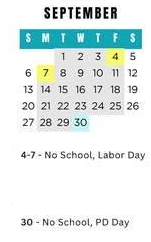 District School Academic Calendar for Neithercut Elementary School for September 2026
