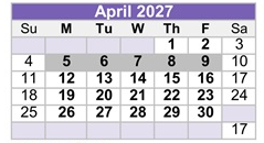 District School Academic Calendar for Cordova High for April 2027