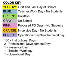 District School Academic Calendar Legend for Cordova High