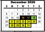 District School Academic Calendar for Clemmons Elementary for December 2026