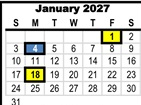 District School Academic Calendar for Clemmons Elementary for January 2027