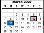 District School Academic Calendar for Clemmons Elementary for March 2027