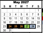 District School Academic Calendar for Clemmons Elementary for May 2027