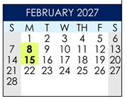 District School Academic Calendar for Courreges (roch) Elementary for February 2027