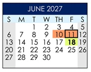 District School Academic Calendar for Courreges (roch) Elementary for June 2027