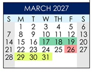 District School Academic Calendar for Courreges (roch) Elementary for March 2027