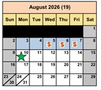 District School Academic Calendar for Fair (J. Wilbur) Junior High for August 2026
