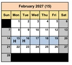 District School Academic Calendar for Fair (J. Wilbur) Junior High for February 2027