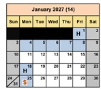 District School Academic Calendar for Fair (J. Wilbur) Junior High for January 2027