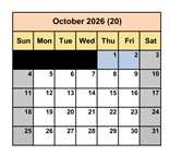 District School Academic Calendar for Fair (J. Wilbur) Junior High for October 2026