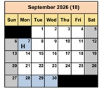 District School Academic Calendar for Fair (J. Wilbur) Junior High for September 2026