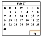 District School Academic Calendar for Vista Alternative for February 2027