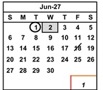 District School Academic Calendar for Vista Alternative for June 2027