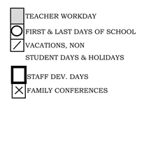 District School Academic Calendar Legend for Vista Alternative
