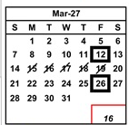 District School Academic Calendar for Vista Alternative for March 2027