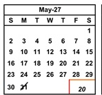District School Academic Calendar for Vista Alternative for May 2027