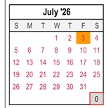 District School Academic Calendar for Valley Preparatory Academy Charter for July 2026