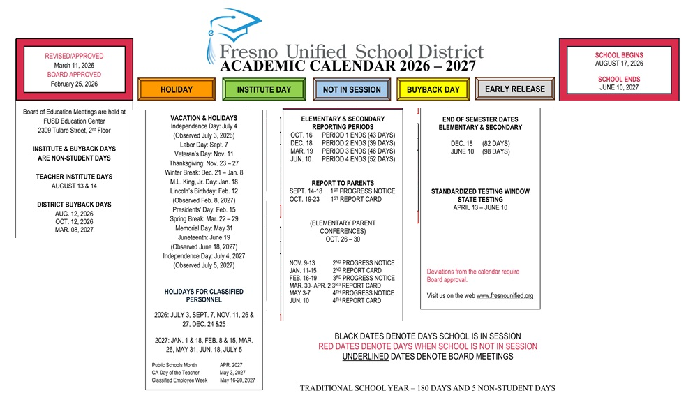 District School Academic Calendar Key for Valley Preparatory Academy Charter