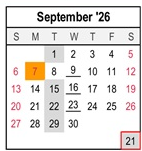 District School Academic Calendar for Valley Preparatory Academy Charter for September 2026