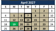 District School Academic Calendar for Mesquite Elementary for April 2027