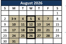District School Academic Calendar for Mesquite Elementary for August 2026