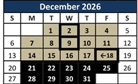 District School Academic Calendar for Mesquite Elementary for December 2026