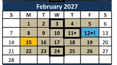 District School Academic Calendar for Mesquite Elementary for February 2027