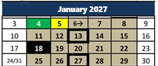 District School Academic Calendar for Mesquite Elementary for January 2027