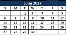District School Academic Calendar for Mesquite Elementary for June 2027