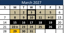 District School Academic Calendar for Mesquite Elementary for March 2027