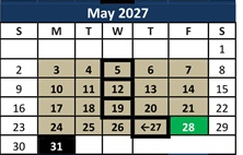 District School Academic Calendar for Mesquite Elementary for May 2027
