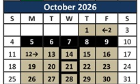 District School Academic Calendar for Mesquite Elementary for October 2026