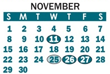 District School Academic Calendar for Catawba Heights Elementary for November 2026