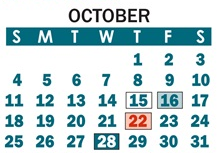 District School Academic Calendar for Catawba Heights Elementary for October 2026